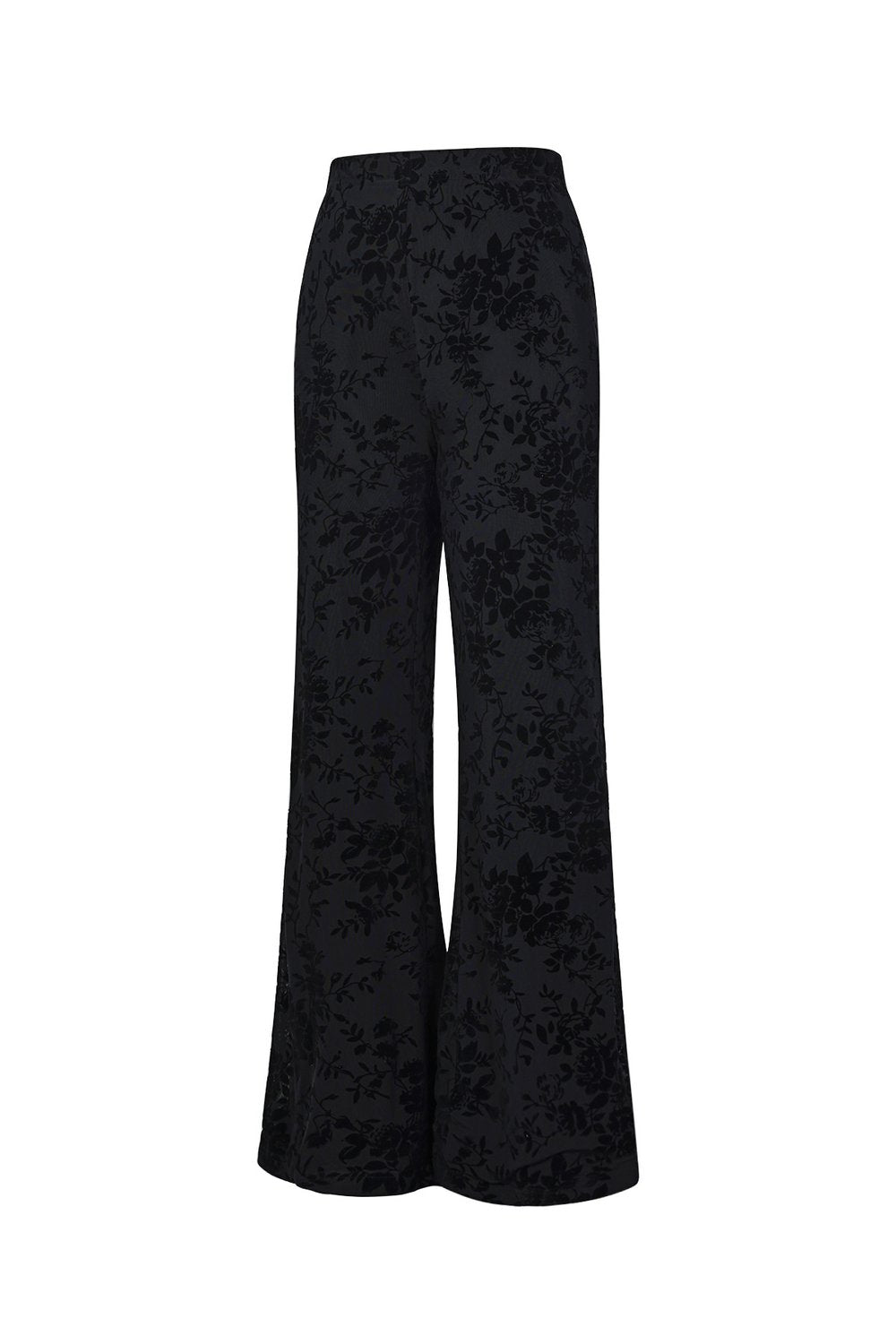 Mesh pants with suede floral print – designed to match