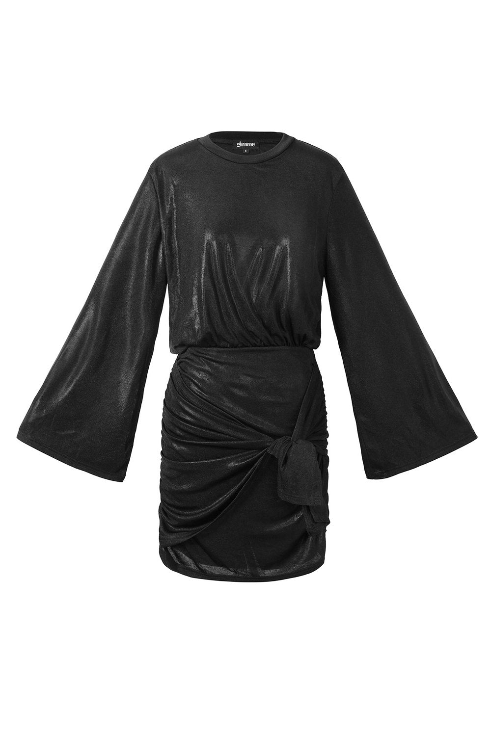 Woven Polyester Fiber Women's Mini Dress Elegant Tie-up