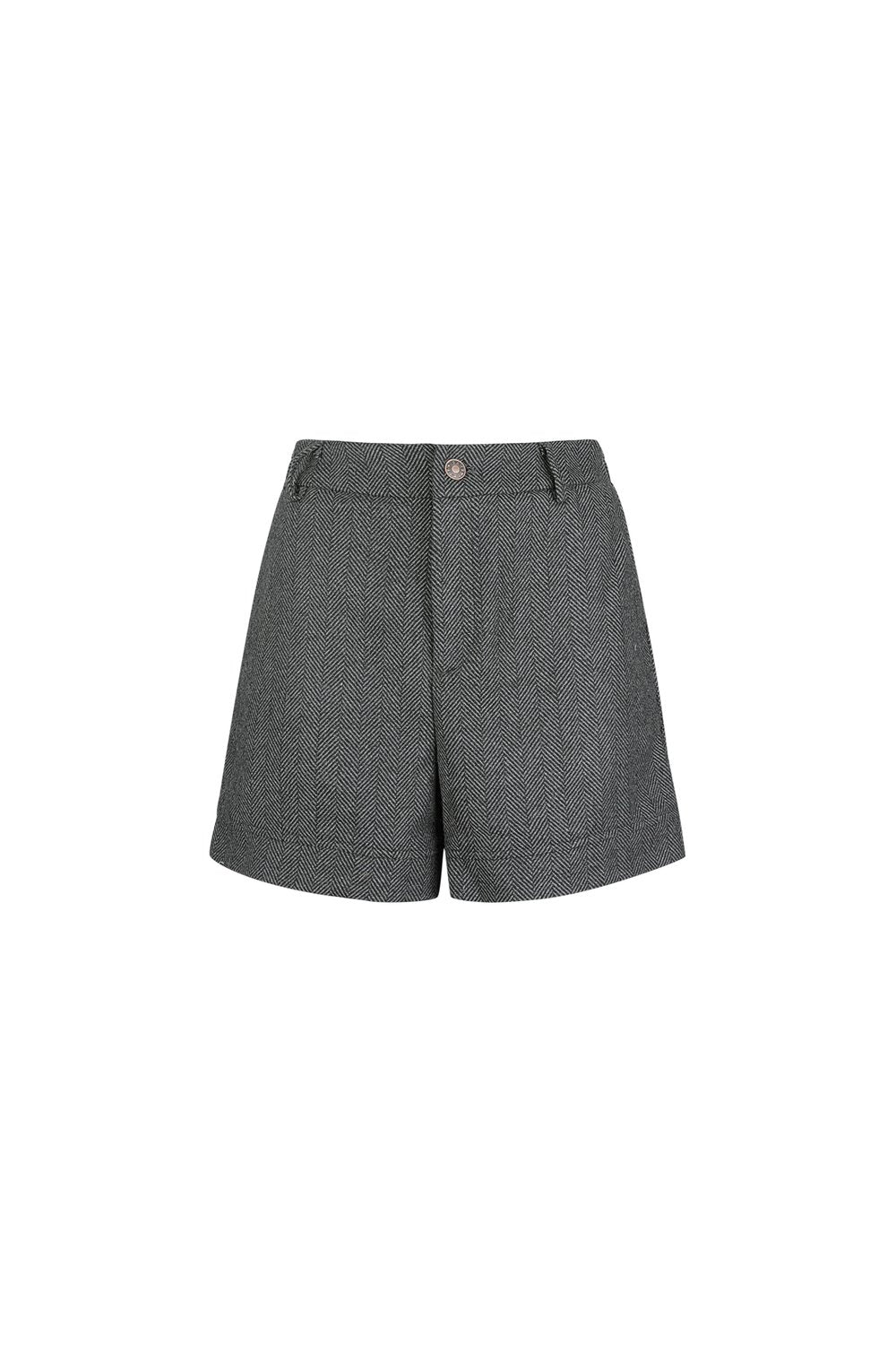 Polyester Women's High-Waisted Shorts Structured Fit