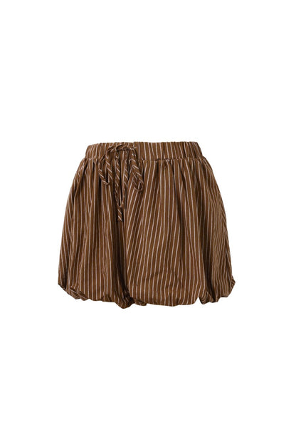 Woven Cotton Women's Shorts Casual Stripes