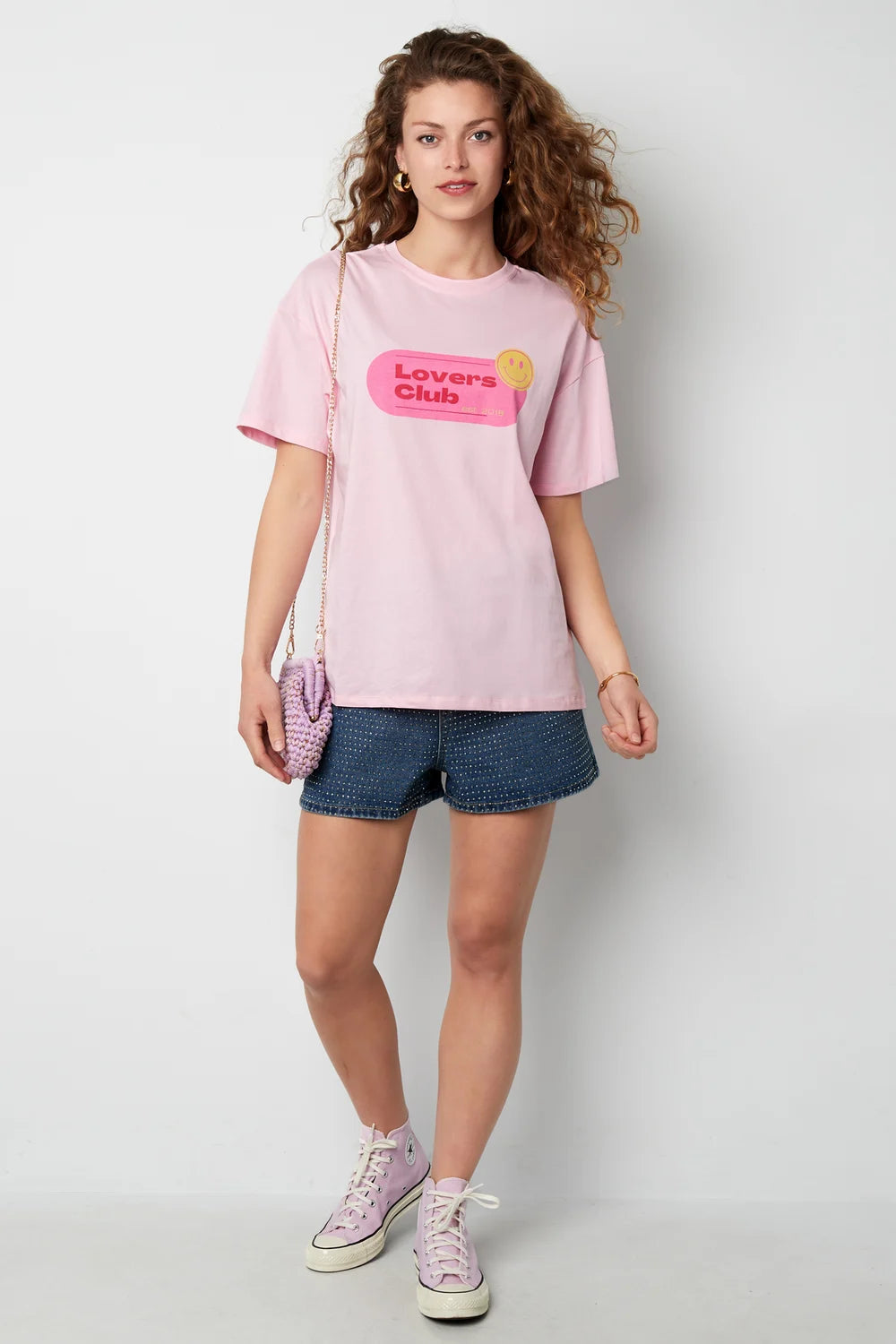 Cotton Women's T-shirt Street Random Print