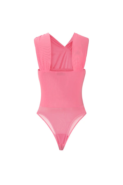 Spandex Shapewear Bodysuit One-Shoulder Design Contouring Fit