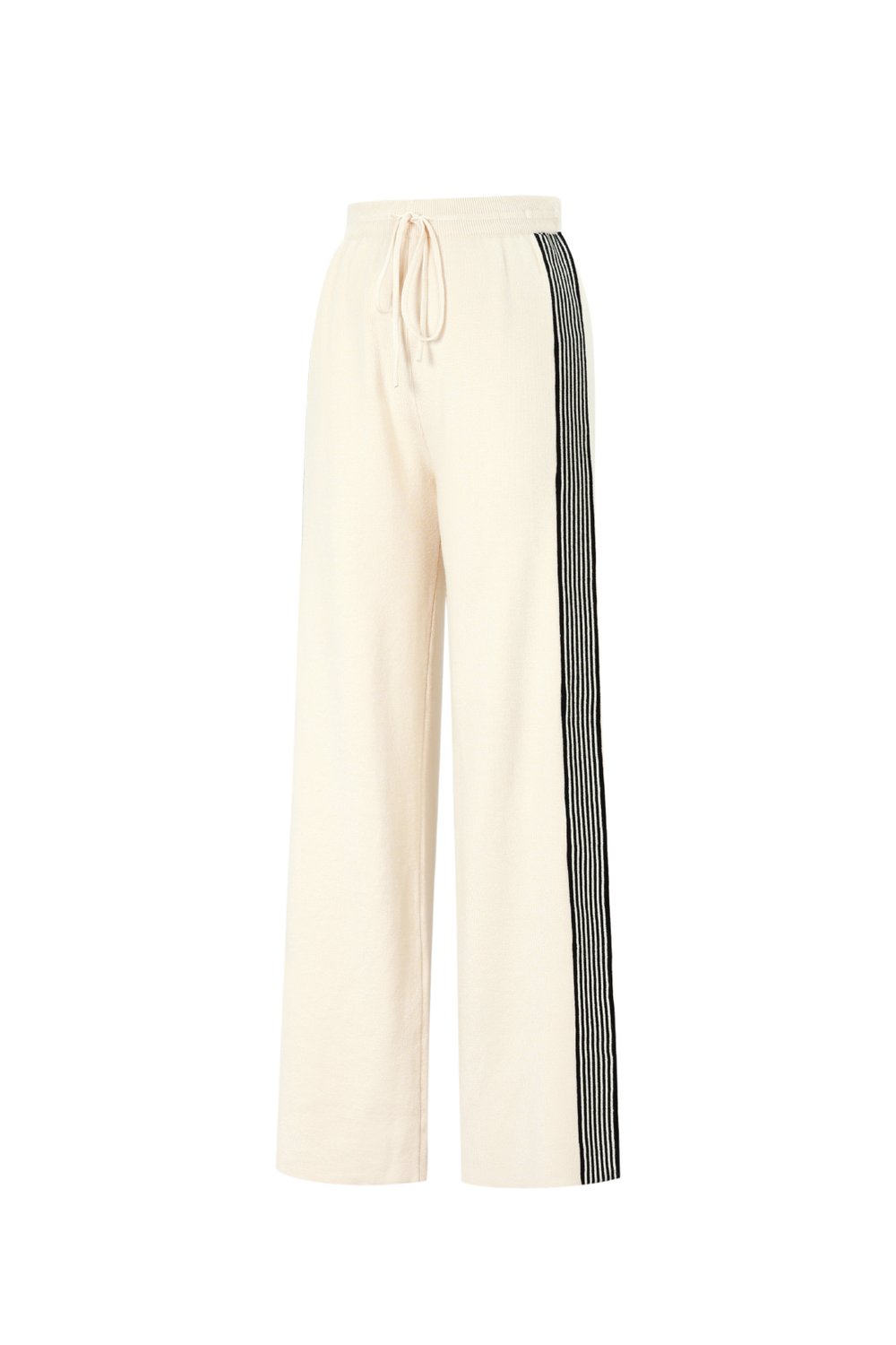 Knitted trousers with stripes