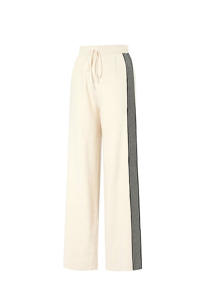 Knitted trousers with stripes