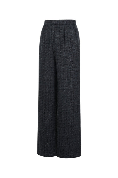 Woven Polyester Fiber Women's Straight Pants Elegant Checkered Fall/Winter