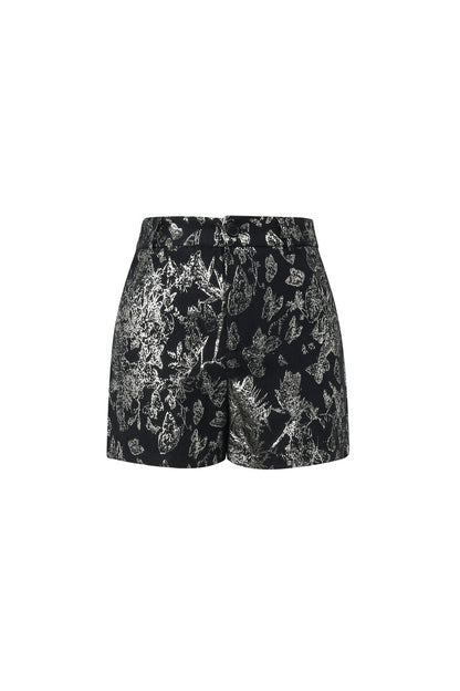 Woven Polyester Fiber Women's Shorts Elegant Floral Print