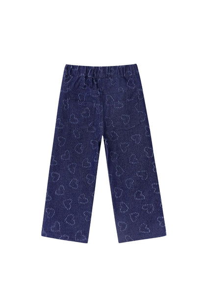 Cotton Denim Women's Straight Leg Pants Casual Light Blue