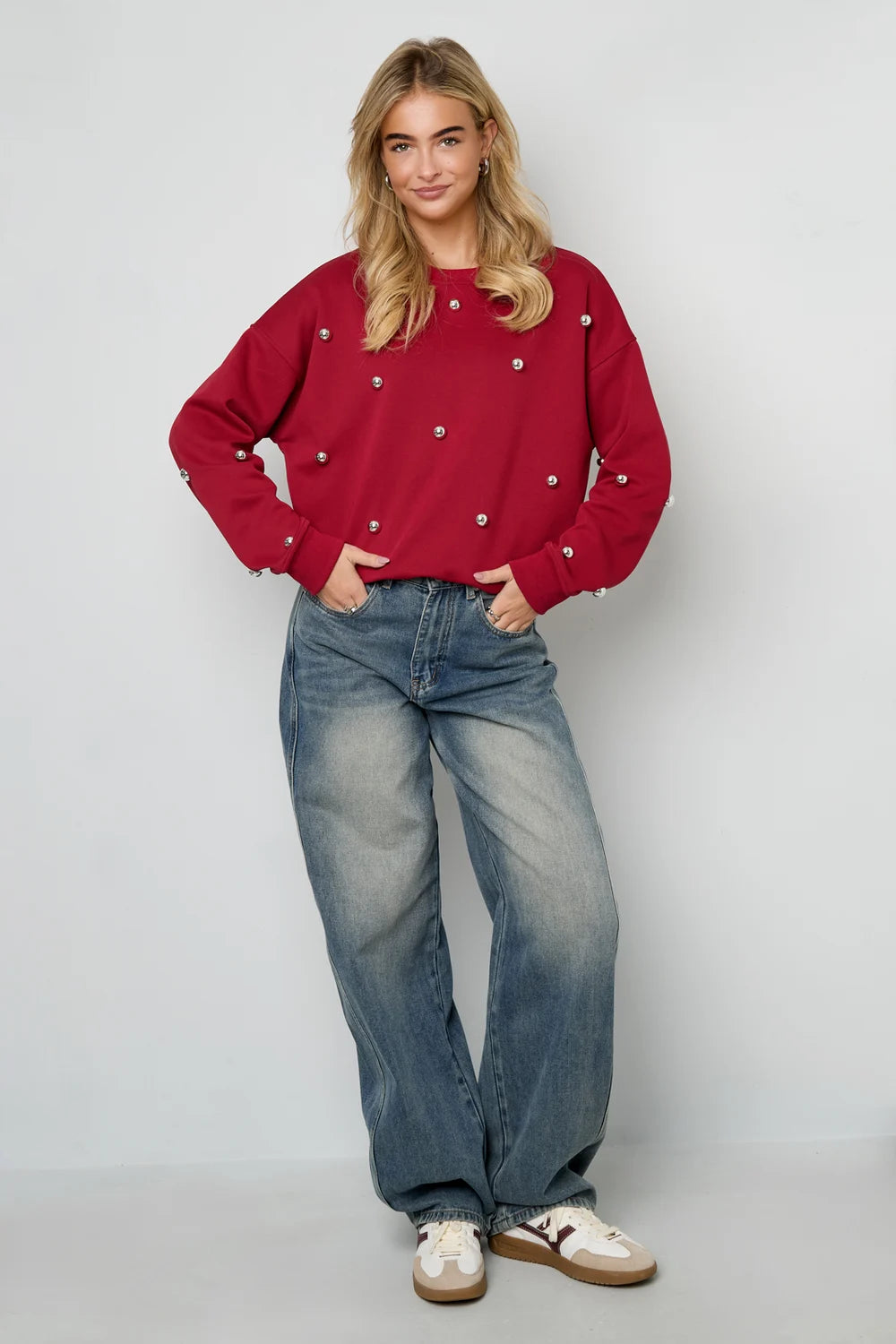 Sweater with studs