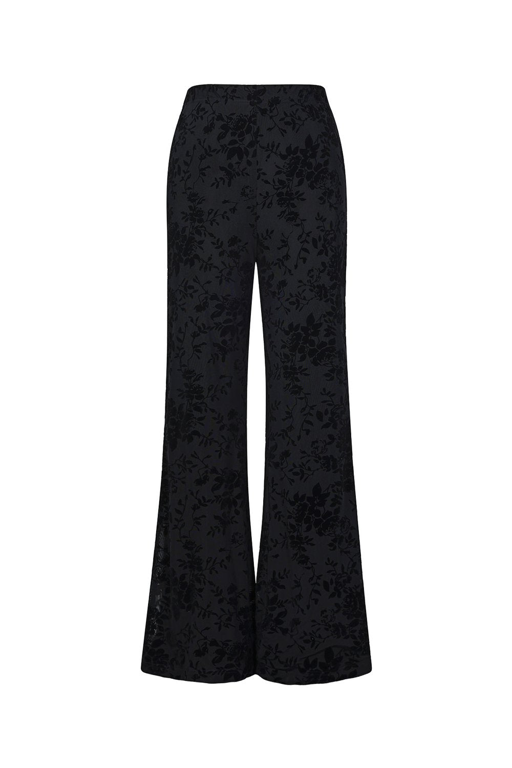 Mesh pants with suede floral print – designed to match