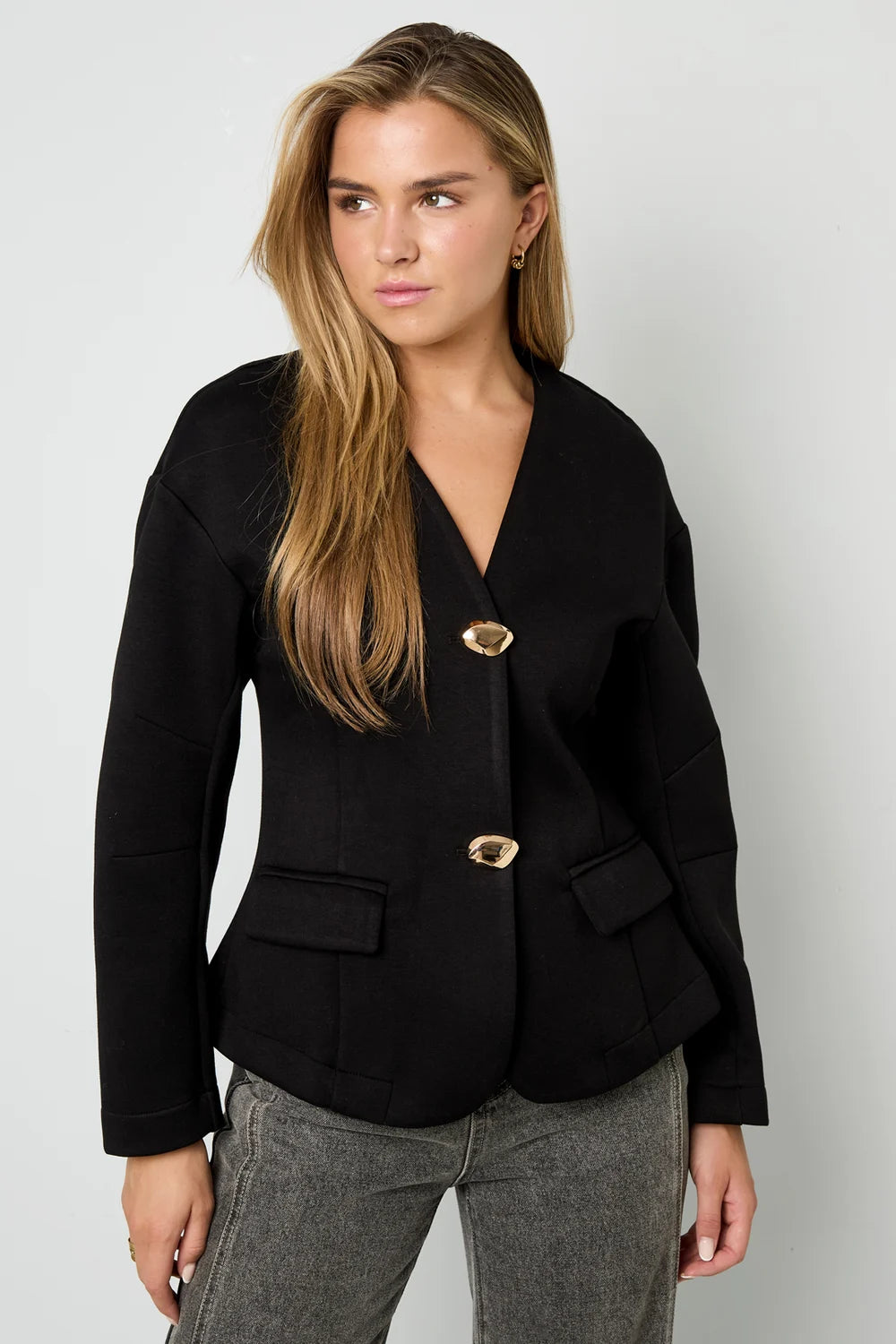 Woven Polyester Fiber Women's Suit Set Elegant Solid Color Fall/Winter