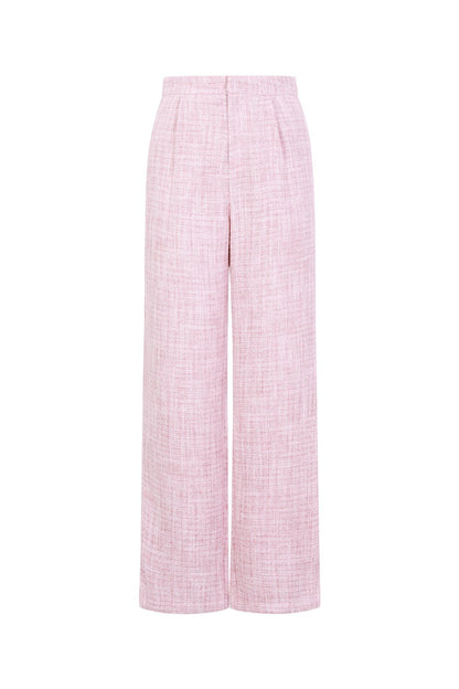 Woven Polyester Fiber Women's Straight Pants Elegant Checkered Fall/Winter