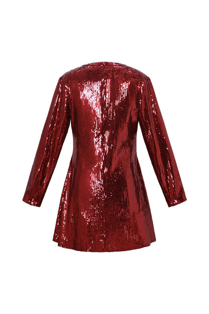 Woven Polyester Fiber Women's Mini Dress Elegant Sequins Fall/Winter