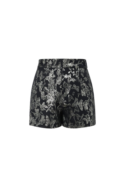 Woven Polyester Fiber Women's Shorts Elegant Floral Print