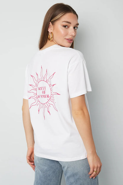 Cotton Women's T-shirt Casual Letters