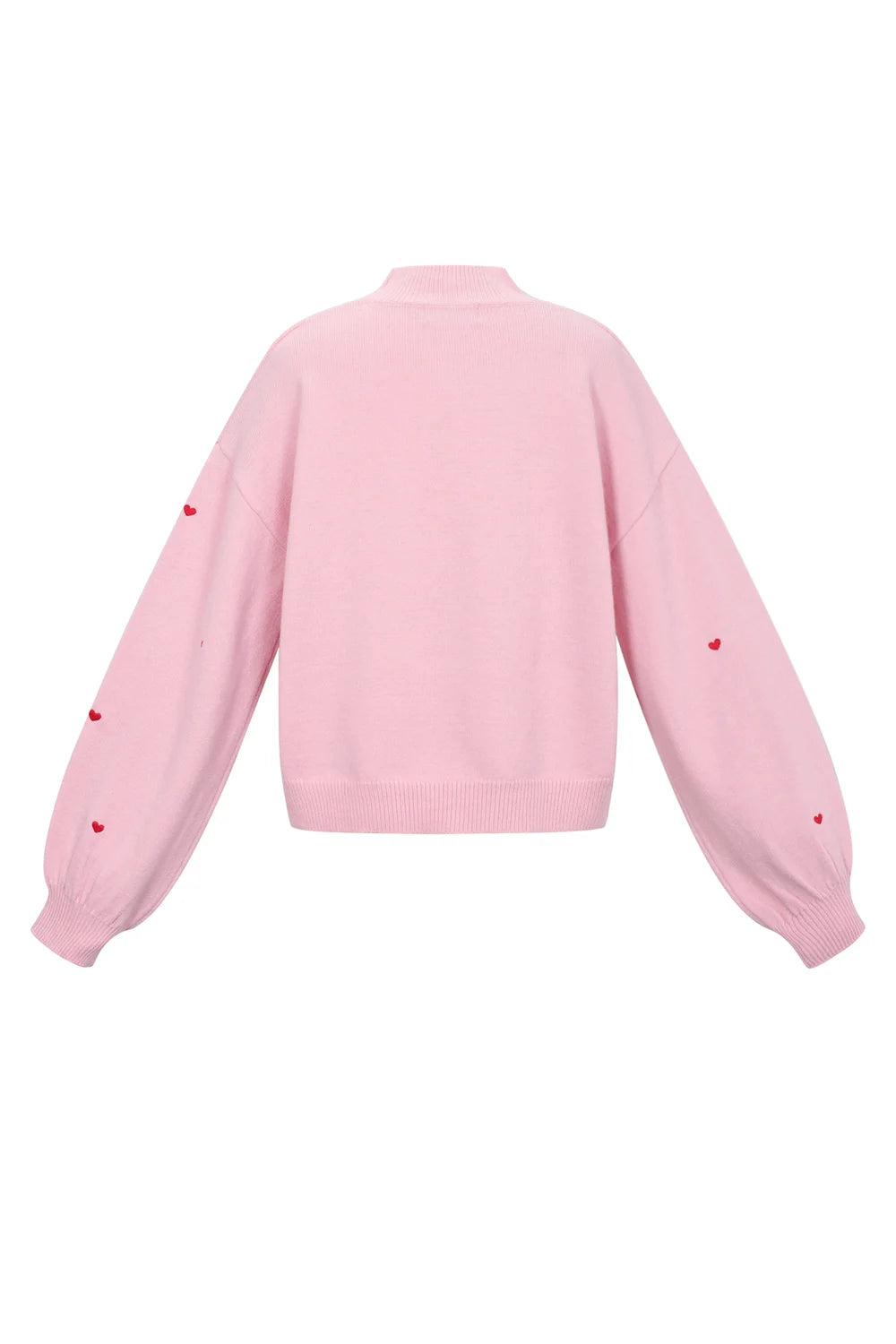 Knitted sweater with hearts