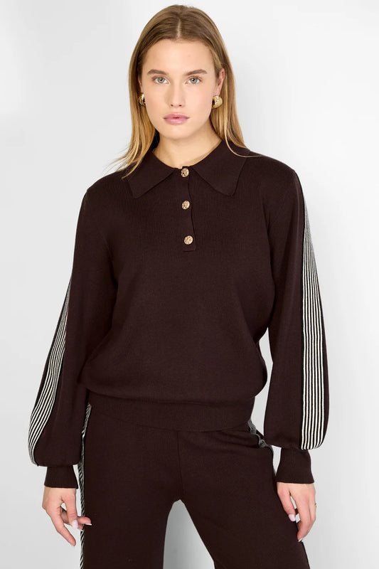 Knitted sweater with stripes