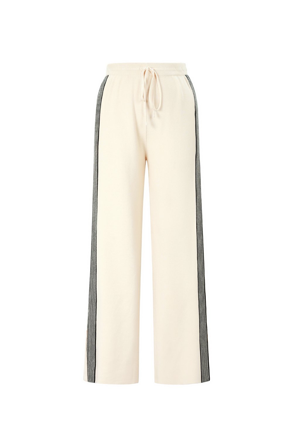 Knitted trousers with stripes