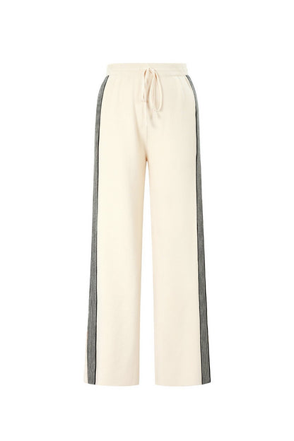Knitted trousers with stripes