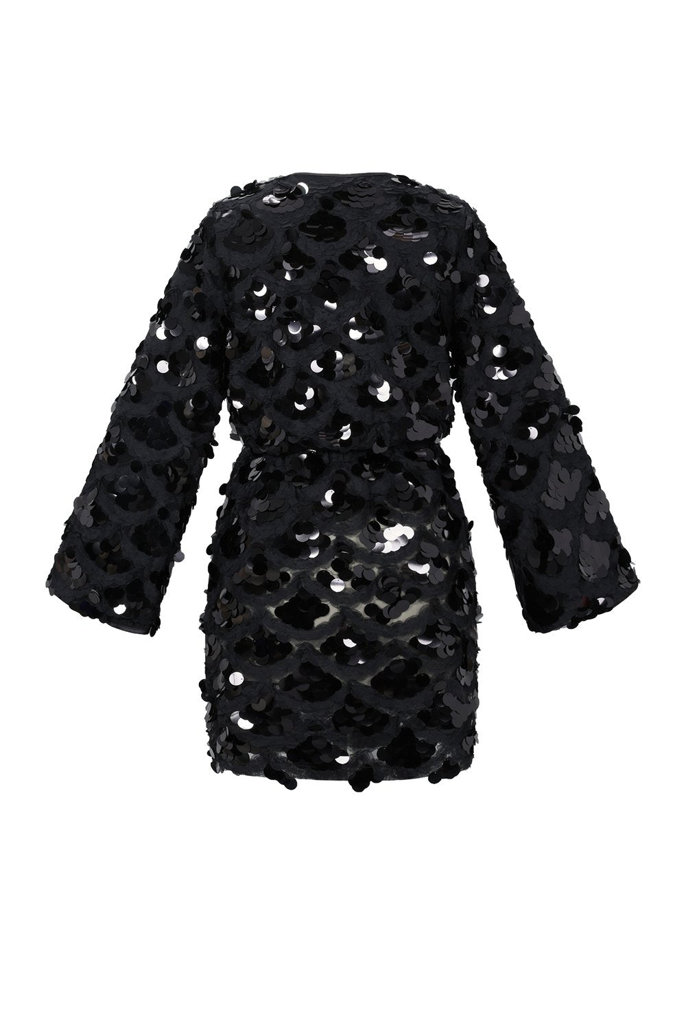 Woven Polyester Fiber Women's Mini Dress Elegant Sequins