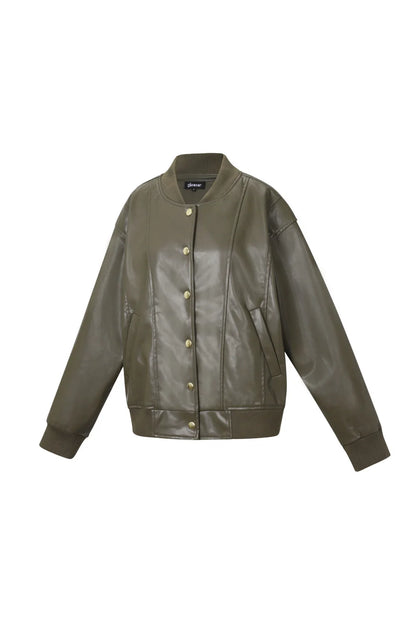 Woven Polyester Fiber Women's Bomber Jacket Fall/Winter Street Style