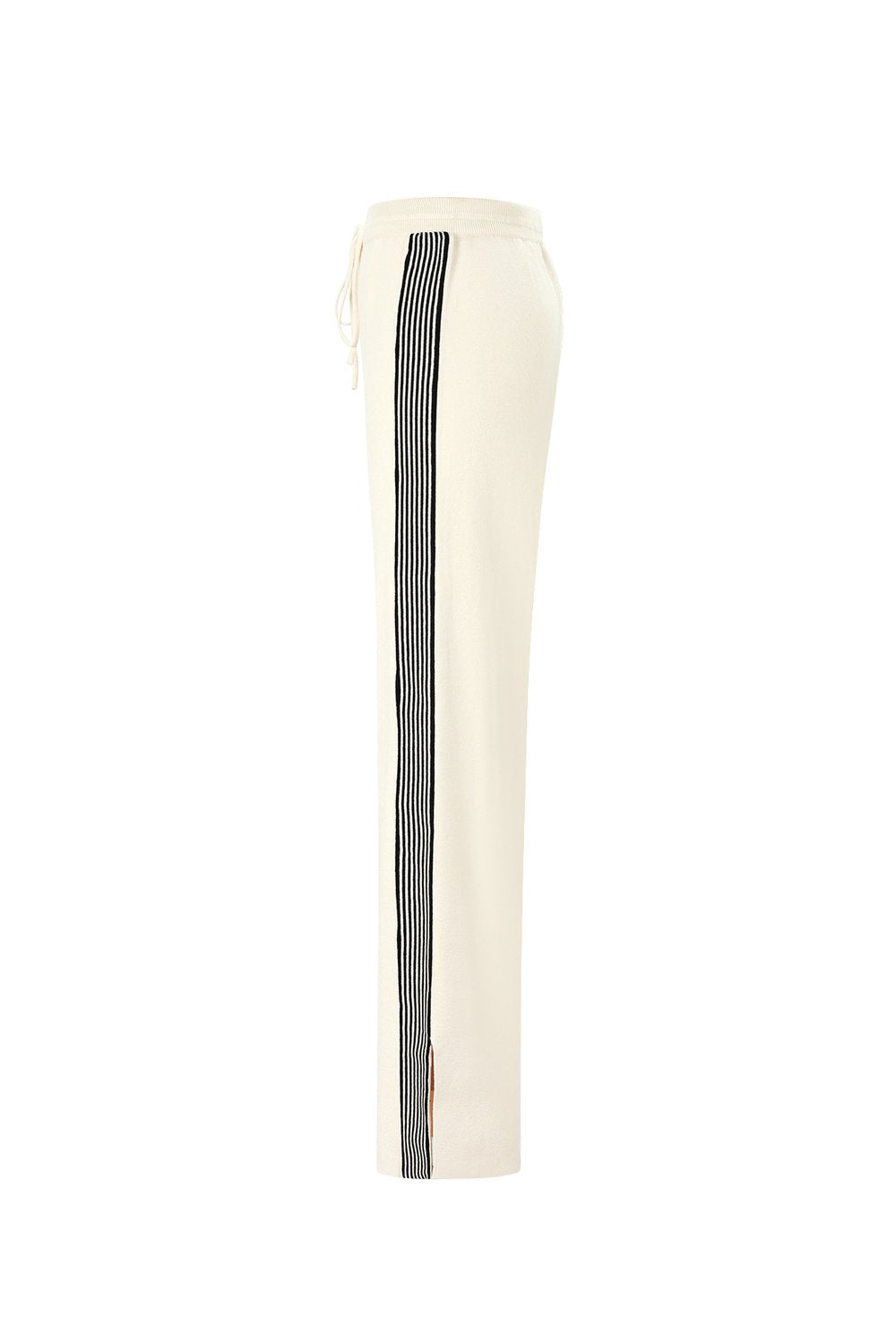 Knitted trousers with stripes