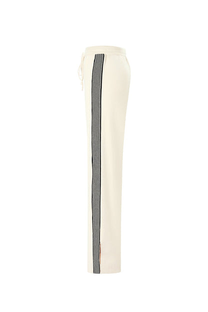 Knitted trousers with stripes
