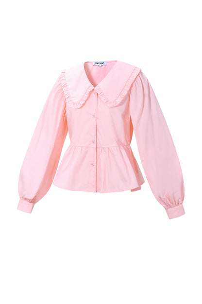 Cotton Blouses & Shirts Solid color Casual Spring/Summer Clothes