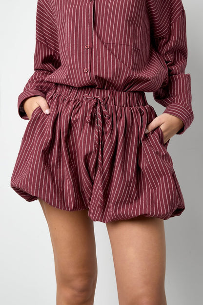 Woven Cotton Women's Shorts Casual Stripes