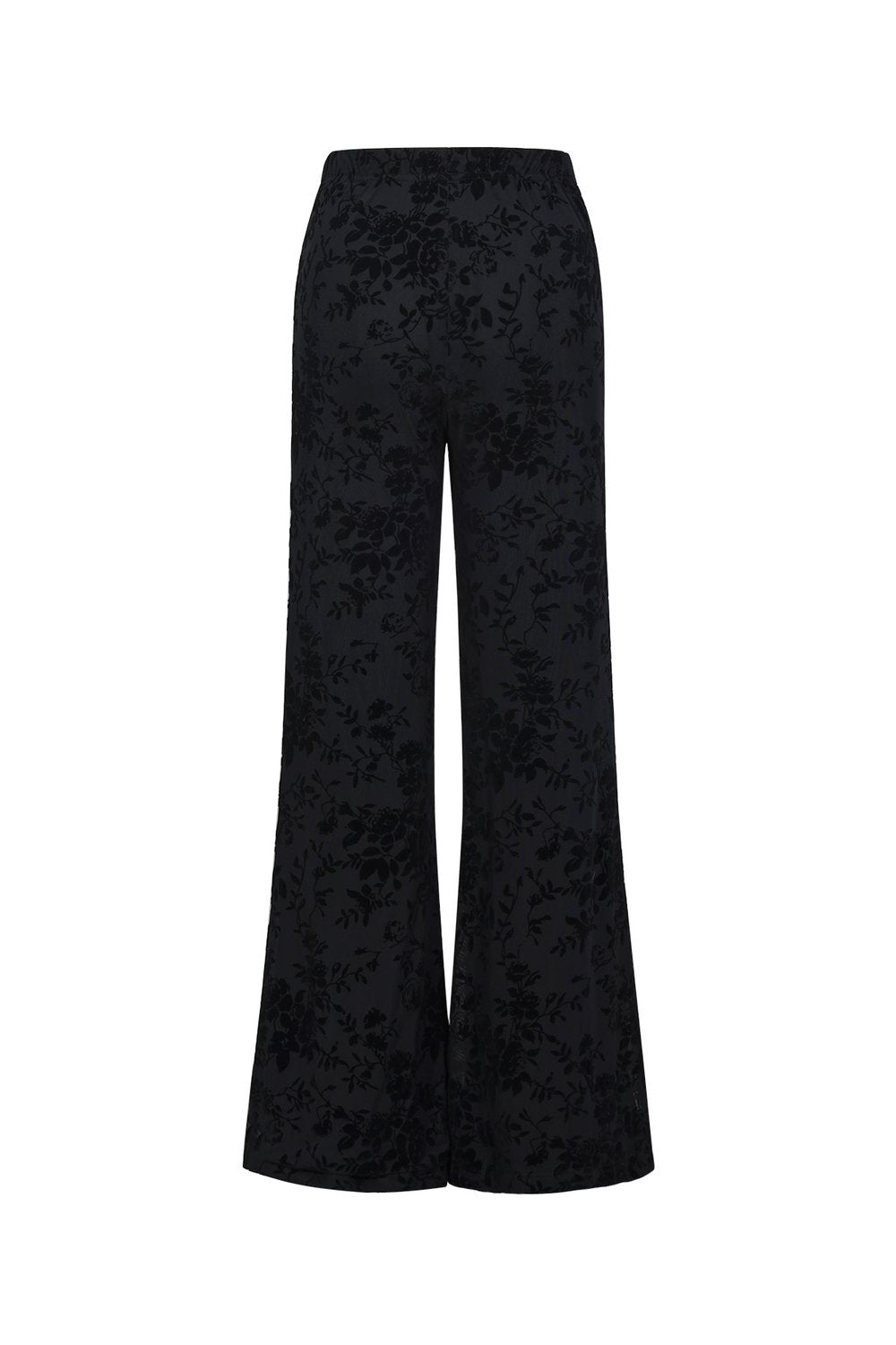 Mesh pants with suede floral print – designed to match
