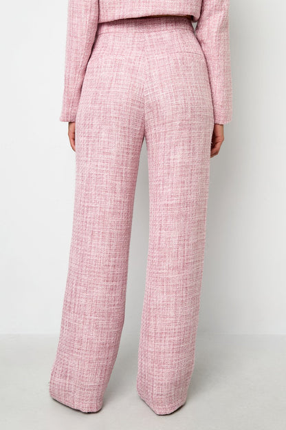 Woven Polyester Fiber Women's Straight Pants Elegant Checkered Fall/Winter