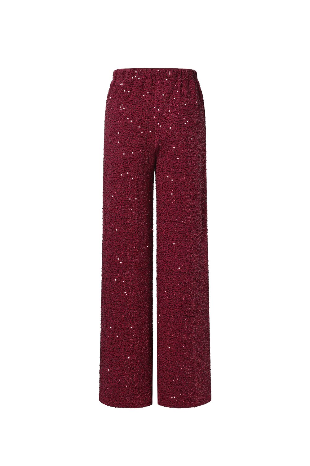 Woven Polyester Fiber Women's Straight Pants Elegant Sequins