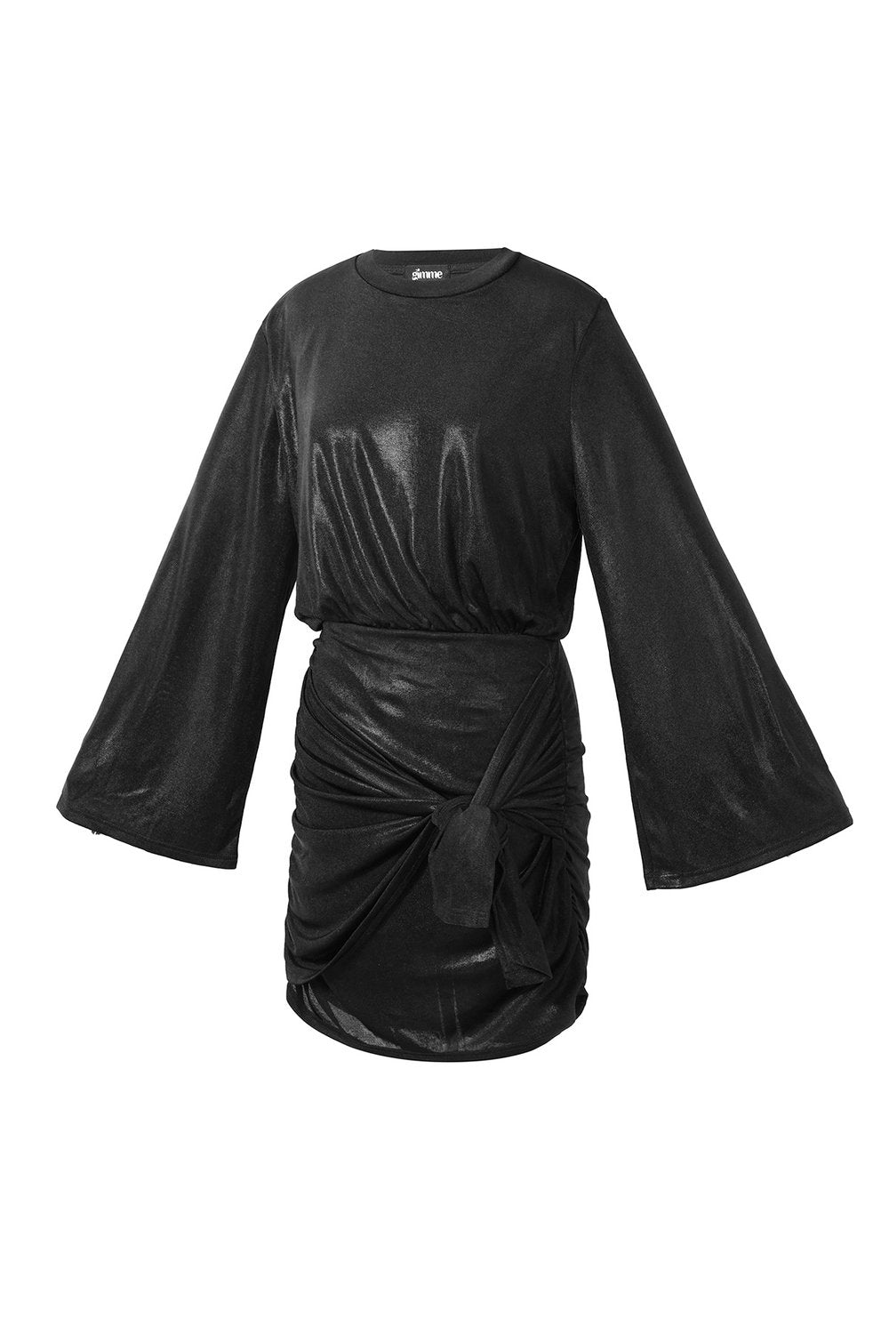 Woven Polyester Fiber Women's Mini Dress Elegant Tie-up