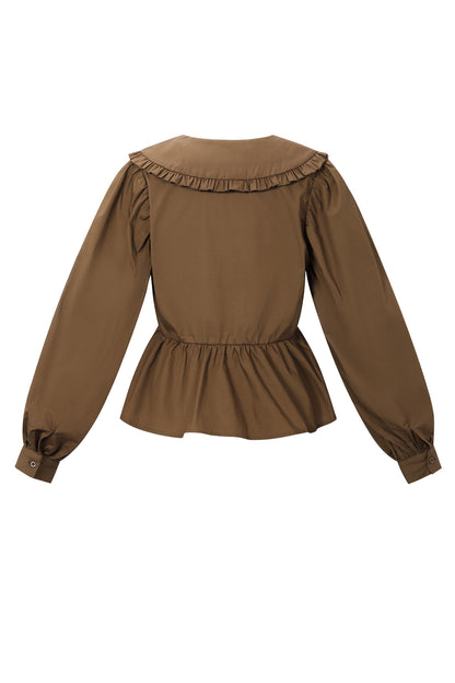Cotton Blouses & Shirts Solid color Casual Spring/Summer Clothes