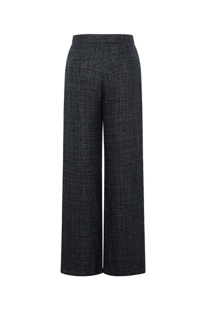 Woven Polyester Fiber Women's Straight Pants Elegant Checkered Fall/Winter