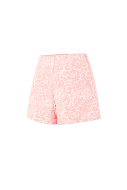 Woven Polyester Fiber Women's Shorts Elegant Floral Print