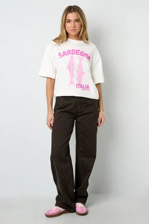 Cotton Knitted Women's T-shirt Casual Animal Print
