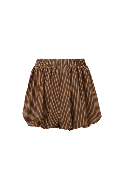 Woven Cotton Women's Shorts Casual Stripes