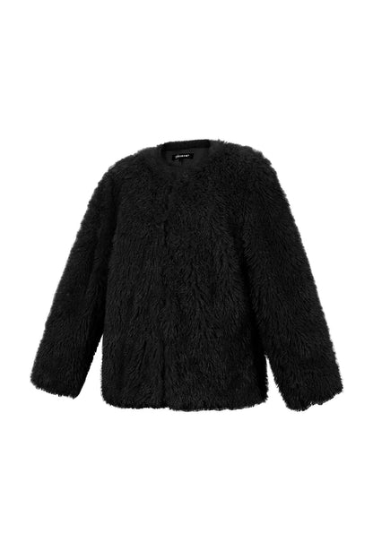 Woven Polyester Fiber Women's Jacket Elegant Solid Color Fall/Winter