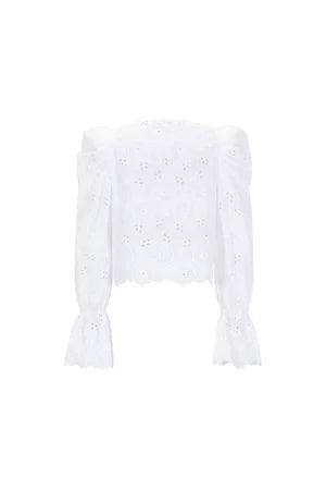 Cotton Woven Women's Long Sleeve Top Casual Cutout
