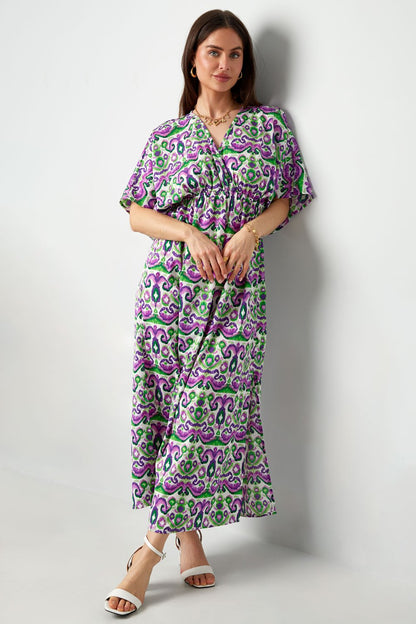 Polyester Women's Maxi Dress Bohemian Print