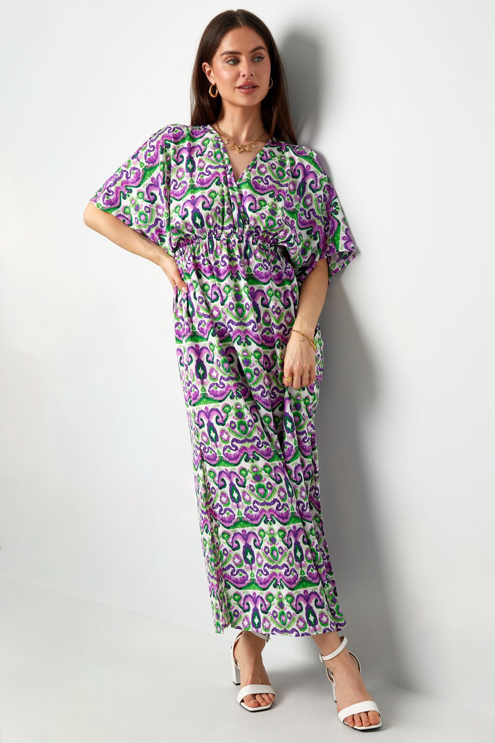 Polyester Women's Maxi Dress Bohemian Print