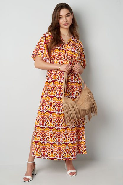 Polyester Women's Maxi Dress Bohemian Print