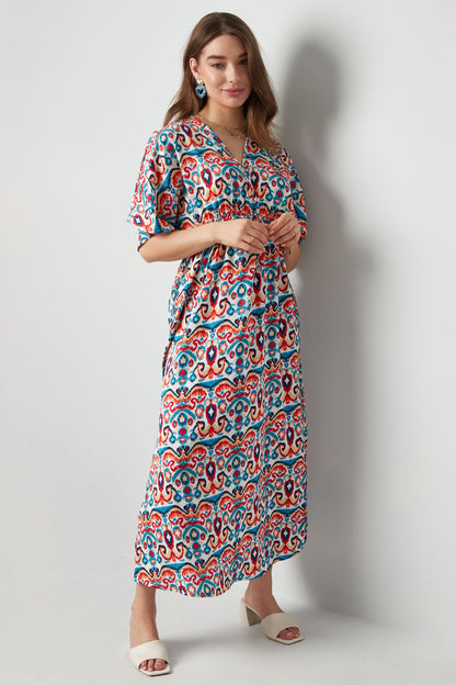 Polyester Women's Maxi Dress Bohemian Print