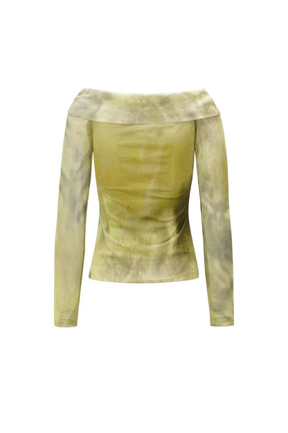 Woven Polyester Women's Long Sleeve Top Elegant Solid Color Spring/Summer