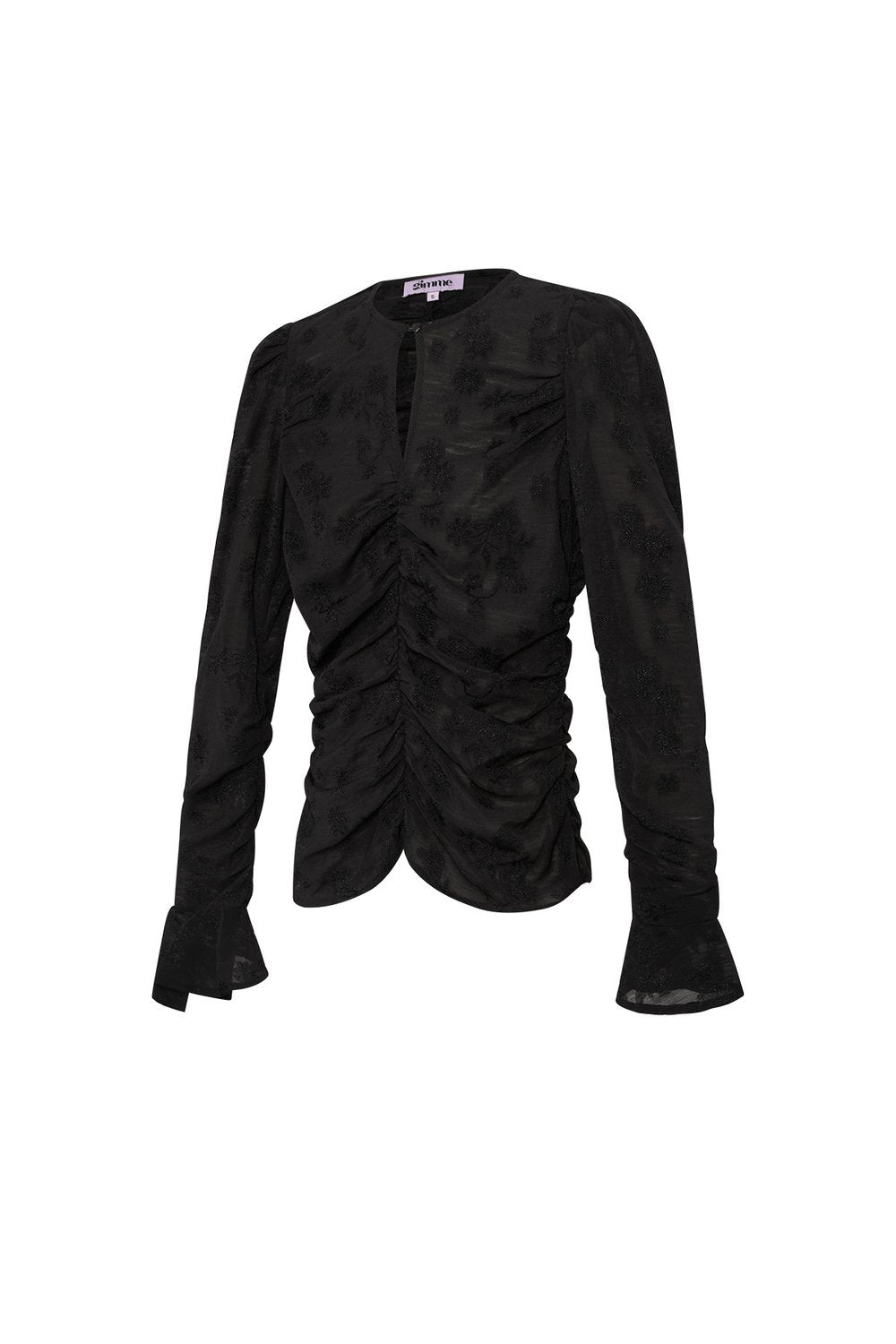 Polyester Women's Long Sleeve Top Ruched Design